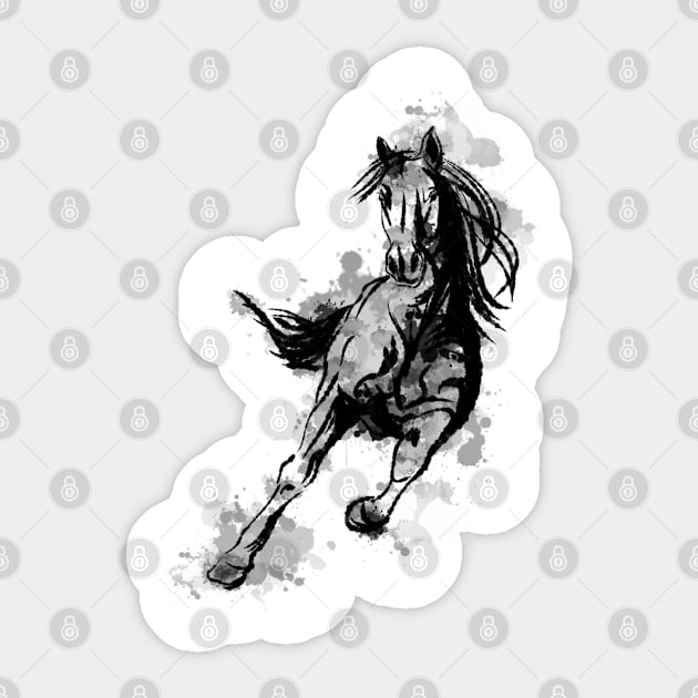 Watercolor galloping horse Sticker by BE MY GUEST MARKETING LLC